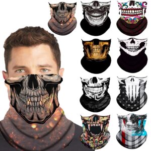 gdlpengru neck gaiter face cover gator mask bandana scarf neck warmer balaclava headband headwear head wrap for outdoors, 9pcs type f, m-l