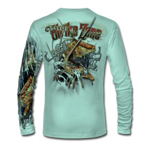 Strike Zone High Performance UPF 50+ Long Sleeve Fishing Shirt by Jason Mathias Art - Hogfish Lobster