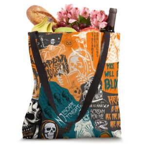 Vintage Retro Halloween Fall 90s Classic Gothic Collage Art Tote Bag