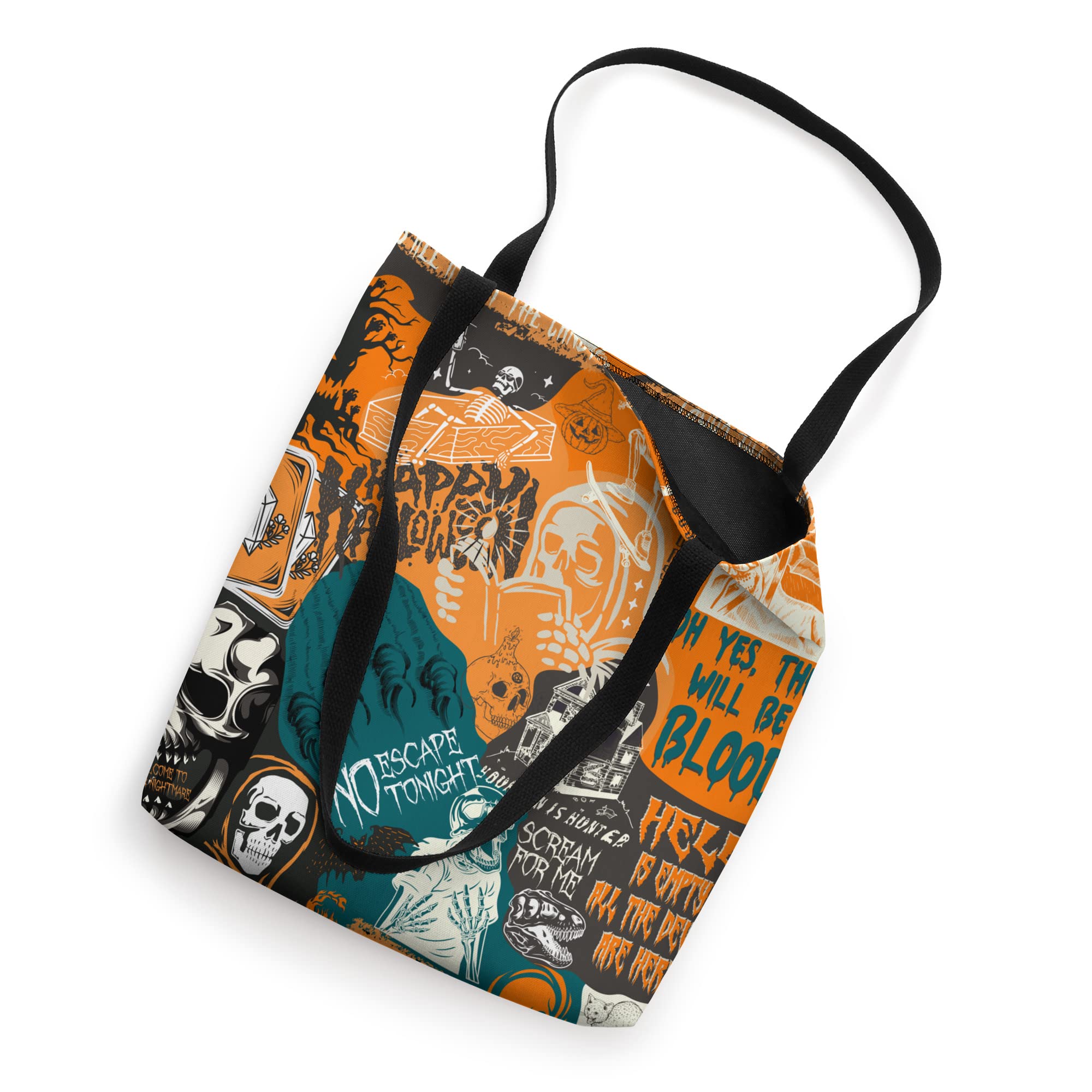 Vintage Retro Halloween Fall 90s Classic Gothic Collage Art Tote Bag