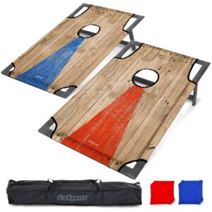 GoSports Portable PVC Framed Cornhole Toss Game Set with 8 Bean Bags and Travel Carrying Case - Choose Your Style, 3 ft x 2 ft