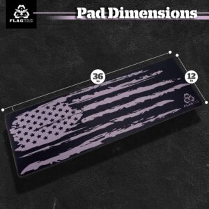 FlagTac Gun Cleaning Mat 12"x36" for Long Rifle, Pistol & Shotgun. Oil-Resistant, Waterproof, Durable, Protects Surfaces, & Non-Slip Repair Mat. Keyboard Gaming Mat