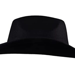 UwantC Faux Felt Cowboy Hats for Men Women Western Cowgirl Hat with Buckle Black One Size