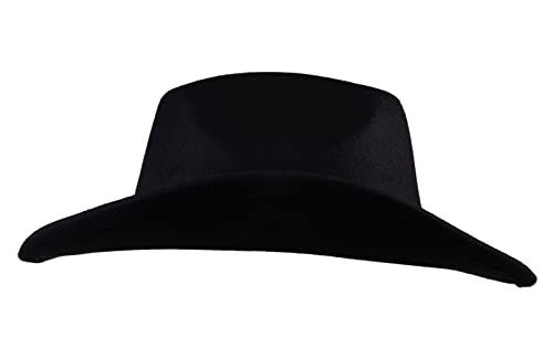 UwantC Faux Felt Cowboy Hats for Men Women Western Cowgirl Hat with Buckle Black One Size