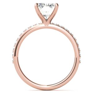 10K Solid Rose Gold Handmade Engagement Ring 3 CT Radiant Cut Moissanite Diamond Solitaire Wedding/Bridal Ring for Womens/Her Propose Ring Set (4.5)