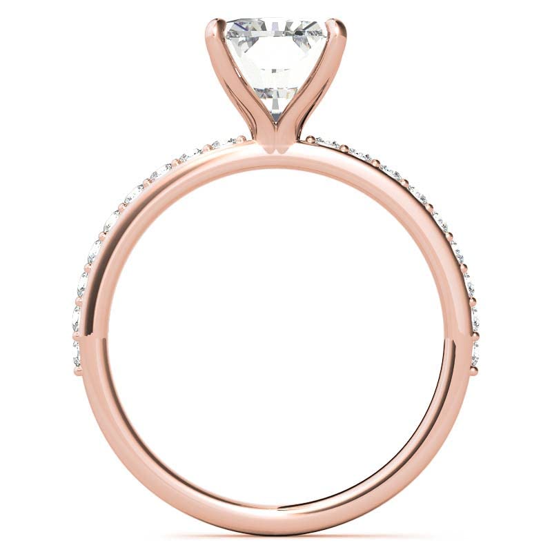 10K Solid Rose Gold Handmade Engagement Ring 3 CT Radiant Cut Moissanite Diamond Solitaire Wedding/Bridal Ring for Womens/Her Propose Ring Set (4.5)