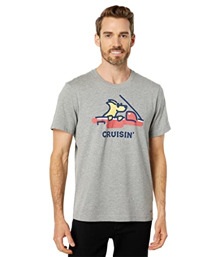 Life is Good Cruisin' Rocket Short Sleeve Crusher™ Tee Heather Gray LG