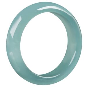 BXSMNH Jade Rings for Men Natural Ice Blue Jade Band Ring Chinese Style Eternity Jewelry Gift for Women (Size : 10)