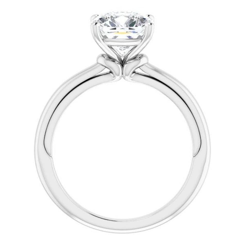 10K Solid White Gold Handmade Engagement Ring 2.5 CT Cushion Cut Moissanite Diamond Solitaire Wedding/Bridal Rings for Women/Her Propose Ring (4)