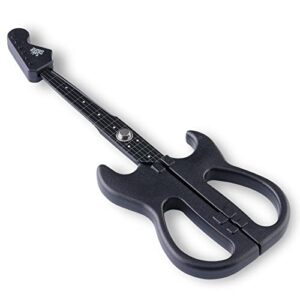 stratocaster electric guitar scissors with stand and cap, black - fluorine coating, japanese stainless steel - made in seki japan