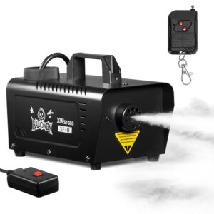 XWSTGEQ Fog Smoke Machine, 500 Watt Portable Smoke Machine with Wireless & Wired Remote Control for Halloween Wedding and Stage Effect