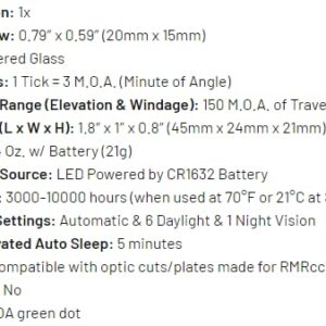 ADE NUWAcc PRO (RD3-021c PRO) Motion Awake Green Dot for Canik Mete SFX,SW MP EZ Optics Ready Pistol That are Compatible with Trijicon RMRcc Footprint Such as Canik Mete SFX Pro