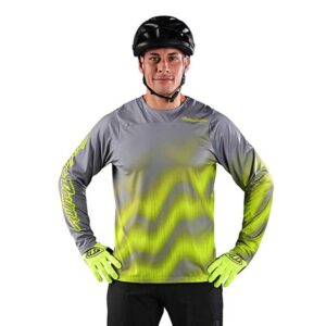 troy lee designs cycling mtb bicycle mountain bike jersey shirt for men, skyline ls chill (waves lt gray, xl)