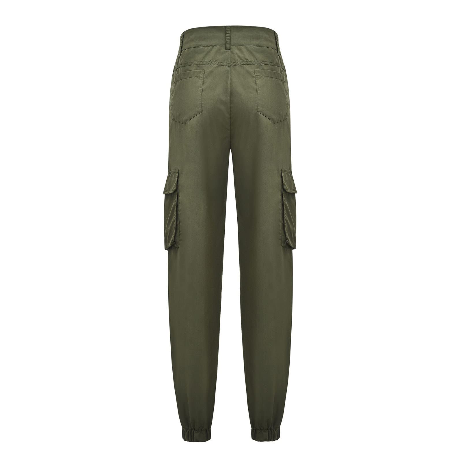 Cargo Joggers Women's Casual High Waist Stretch Straight Pants Military Outdoor Relaxed Fit Trousers Sweatpants Army Green