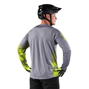 Troy Lee Designs Cycling MTB Bicycle Mountain Bike Jersey Shirt for Men, Skyline LS Chill (Waves Lt Gray, XL)