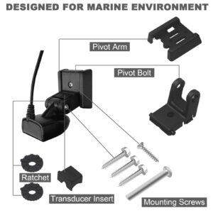 7400931 MHX XNT Transducer Bracket, Transducer Mount for XHS model transducers, Transom Mounting Hardware Kit Compatible with XNT 9 20, XNT 9 20 T, XNT 9 QB 90 T, XNT 9 QB 90, XNT 9 SI 180 T, Black