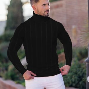 Long Sleeve Turtleneck High Neck Shirt Sweater Men Mens Fleece Pullover Men Jumper Mens Cycling Jersey Long Sleeve T Shirts Men's Mock Neck Mens Mock Turtleneck Shirt Funnel Neck Mens Long Sweater