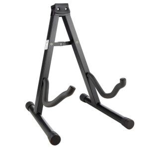 clef audio labs foldable guitar stand - professional quality, a-frame, universal fit, portable stand for acoustic, electric guitar, bass, and more - lightweight and sturdy design, non-slip rubber feet