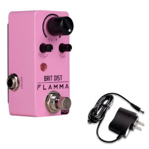 flamma fc20 distortion pedal with 9v 300ma power supply