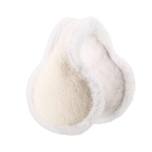 TOPZGLEEY Winter Earmuffs For Women Girls, Faux Furry Soft & Warm Earmuffs Cute Foldable Outdoor Ear Warmers -Ear Covers for Cold Weather(White)