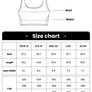 AVGO Square Neck Sports Bras for Women Sleeveless Crop Tank Top Removable Padded Yoga Athletic Tops(Girl Pink,Large)