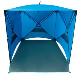 Black Sierra Beach Tent with UPF 50+ Sun Protection, Easy Set Up Sun Shelter, Portable Lawn Canopy with Carry Bag, Outdoor Pop Up Cabana Shade for The Beach, Backyard, Sports, RV