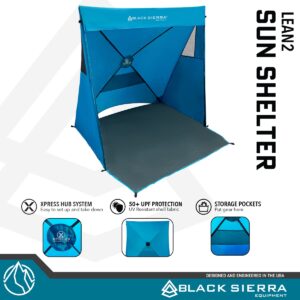 Black Sierra Beach Tent with UPF 50+ Sun Protection, Easy Set Up Sun Shelter, Portable Lawn Canopy with Carry Bag, Outdoor Pop Up Cabana Shade for The Beach, Backyard, Sports, RV