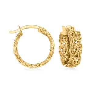 canaria 10kt yellow gold byzantine hoop earrings