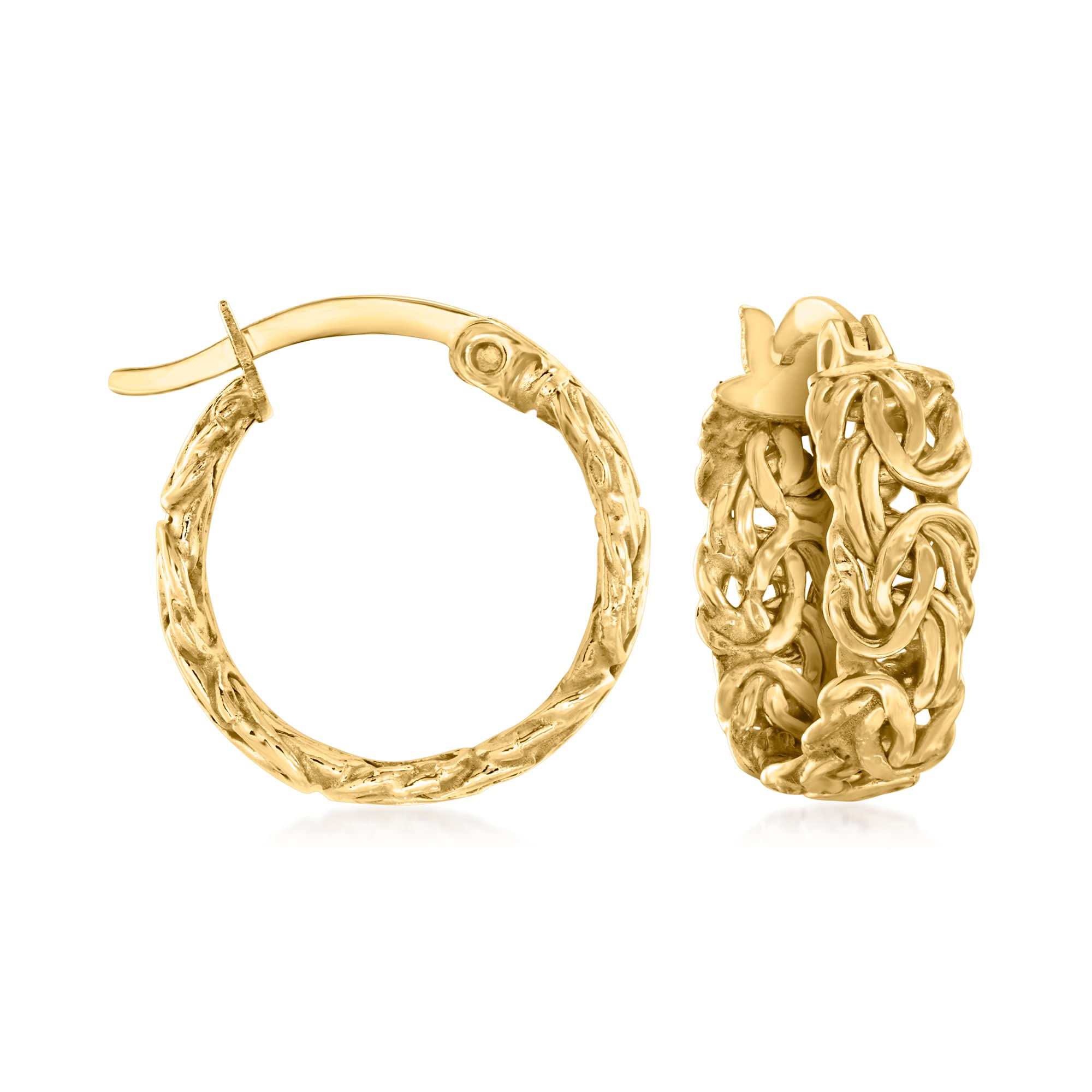 Canaria 10kt Yellow Gold Byzantine Hoop Earrings