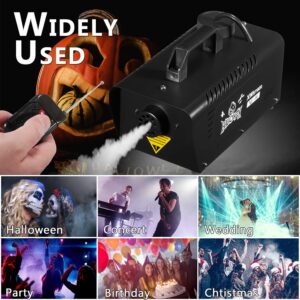 XWSTGEQ Fog Smoke Machine, 500 Watt Portable Smoke Machine with Wireless & Wired Remote Control for Halloween Wedding and Stage Effect