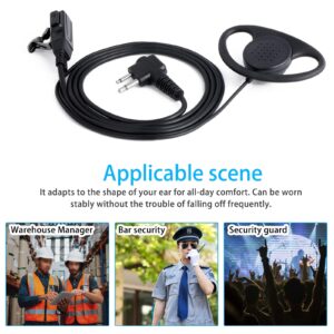 brogtrol 10 Pack 2 Pin D Shape Walkie Talkie Headset with PTT Microphone Suitable for Motorola CP040, CP140, CP160, CP180 HYT TC-500, TC-508, TC-518 Midland G15, G18 2 Way Radio