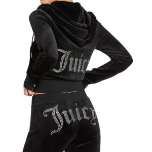 Juicy Couture Women's Bling Track Jacket, Liquorice 1