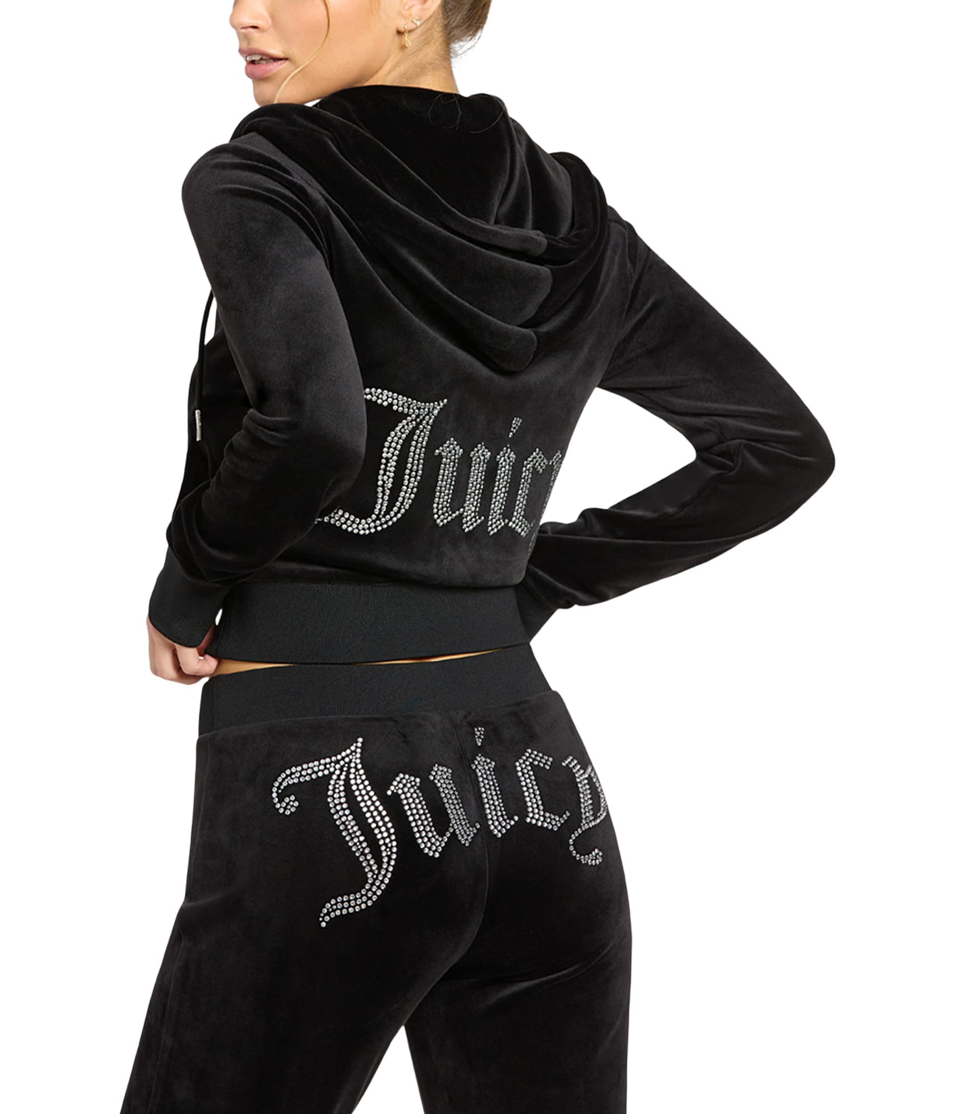 Juicy Couture Women's Bling Track Jacket, Liquorice 1