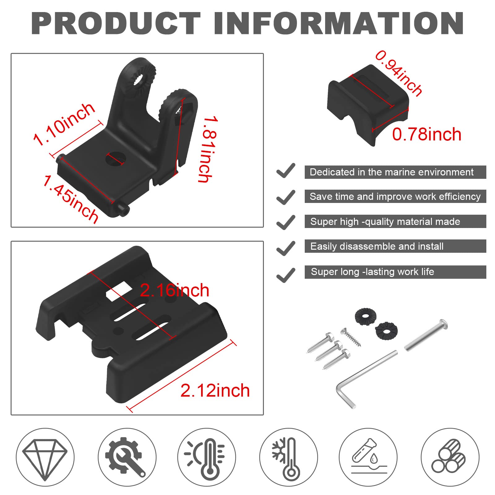 7400931 MHX XNT Transducer Bracket, Transducer Mount for XHS model transducers, Transom Mounting Hardware Kit Compatible with XNT 9 20, XNT 9 20 T, XNT 9 QB 90 T, XNT 9 QB 90, XNT 9 SI 180 T, Black