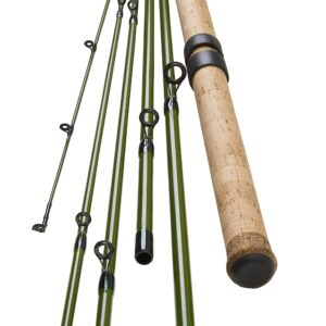 Center Pin Float Fishing Rod 13 Feet 6-10lbs 6 Pieces Carbon Sections Wooden Cork Handle Lure Weight 1/8-1/2oz Centerpin Fishing, Brown