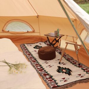 ONLYCTR Bell Tent for Camping, Luxury Cotton Tent, Yurt Canvas Tent with Stove Jack, Outdoor Canvas Bell Tent for 4/6/8 Person Family 4 Season Camping (16.5' (5M), Beige)