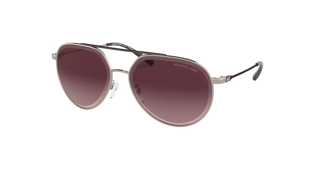 Michael Kors Antigua MK1041 Shiny Rose Gold/Cordovan Gradient 11088H 60MM Aviator Sunglasses for Women + BUNDLE With Designer iWear Eyewear Kit