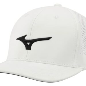 Mizuno Tour Vent Adjustable Hat | White-Black | Unisex | ONE Size FITS All (ONE)