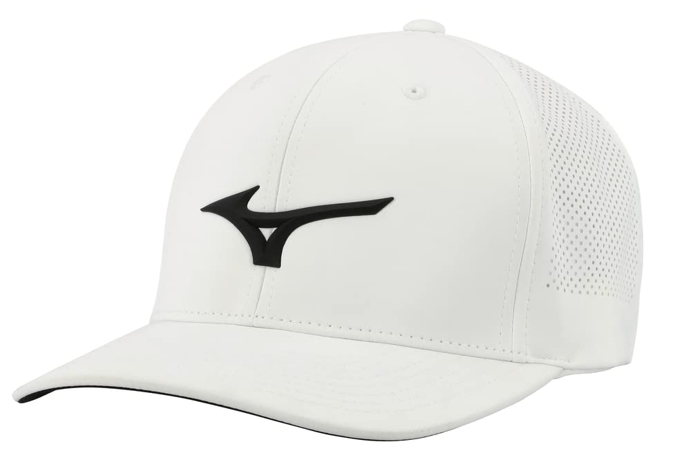 Mizuno Tour Vent Adjustable Hat | White-Black | Unisex | ONE Size FITS All (ONE)