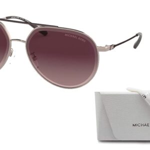 Michael Kors Antigua MK1041 Shiny Rose Gold/Cordovan Gradient 11088H 60MM Aviator Sunglasses for Women + BUNDLE With Designer iWear Eyewear Kit