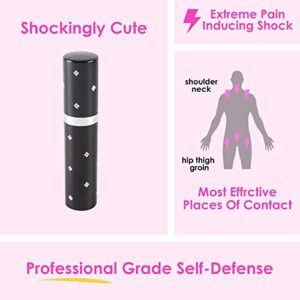 MagiCutlery Lipstick Stun Gun Flashlight Less Lethal Tazor Stun Baton Non Lethal Weapons Self Defense for Women Stun Fun Stun Stick Taxer Pistola Electrica Defensa USB Recharge, (Black)