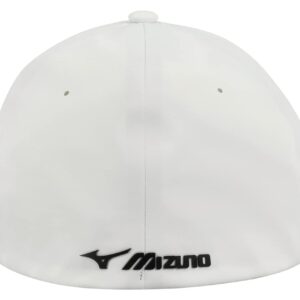 Mizuno Tour Delta Fitted Hat| Unisex Adult Cap | White-Black | L-XL