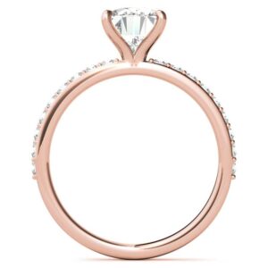 10K Solid Rose Gold Handmade Engagement Ring 3 CT Oval Cut Moissanite Diamond Solitaire Wedding/Bridal Ring for Womens/Her Propose Ring Set (5)