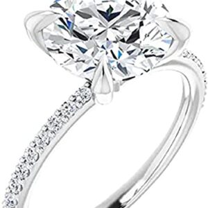 Moissanite World Handmade Round Cut 3.00 CT Moissanite Engagement Ring/Moissanite Wedding Ring/Moissanite Bridal Ring Set 925 Sterling Silver Perfact for Gift Or As You Want (5)