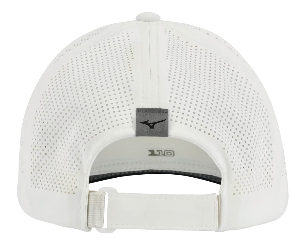 Mizuno Tour Vent Adjustable Hat | White-Black | Unisex | ONE Size FITS All (ONE)