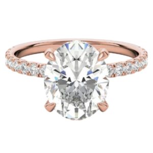 10k solid rose gold handmade engagement rings, 2 ct oval cut moissanite diamond solitaire bridal/wedding ring for women/her, minimalist ring anniversary ring gifts (5.5)