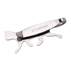 STJARNA Cat Tie Clip Set Stainless Steel Silver Gold Black Tie Bar for Men Unique Gift Box