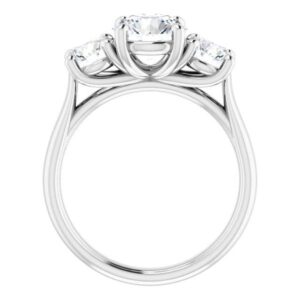 Moissanite Ring 10K Solid White Gold Handmade Engagement Ring 1.50 CT Round Cut Moissanite Diamond Three Stone Wedding/Bridal Rings for Women/Her Proposes Rings By Rivaan Jewel (10)