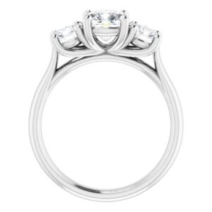 Moissanite Ring 10K Solid White Gold Handmade Engagement Ring 1.0 CT Cushion Cut Moissanite Diamond Three Stone Wedding/Bridal Rings for Women/Her Proposes Rings By Rivaan Jewel (6)