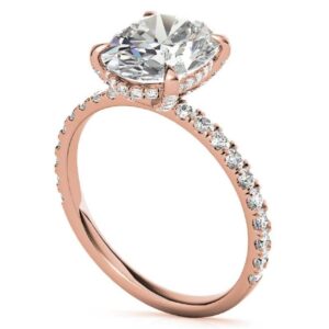 10K Solid Rose Gold Handmade Engagement Rings, 2 CT Oval Cut Moissanite Diamond Solitaire Bridal/Wedding Ring for Women/Her, Minimalist Ring Anniversary Ring Gifts (5)